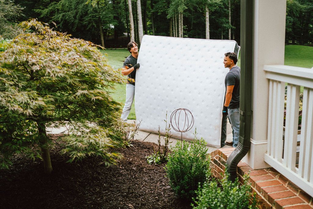 JRP Loaders carefully removing a mattress from a residential property