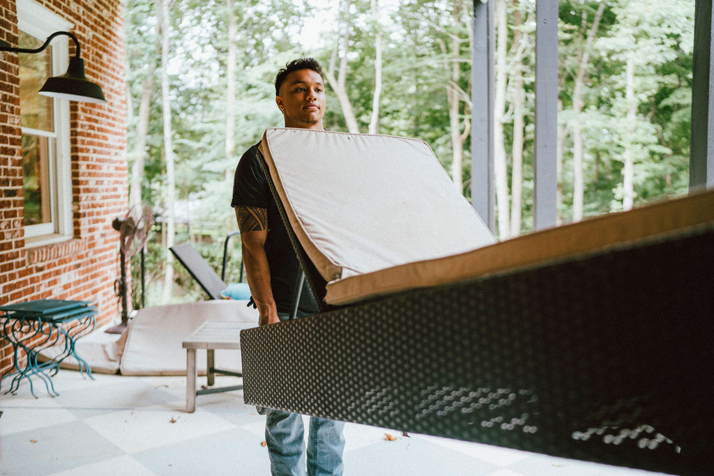 JRP Loader handling furniture during a healthcare facility decommissioning