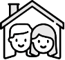 happy couple in a house